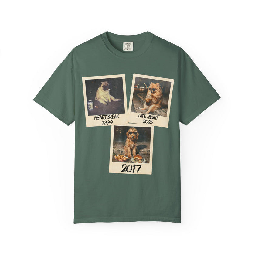 Personalized Polaroid Photo Tee — Custom 3 Image & Text Options