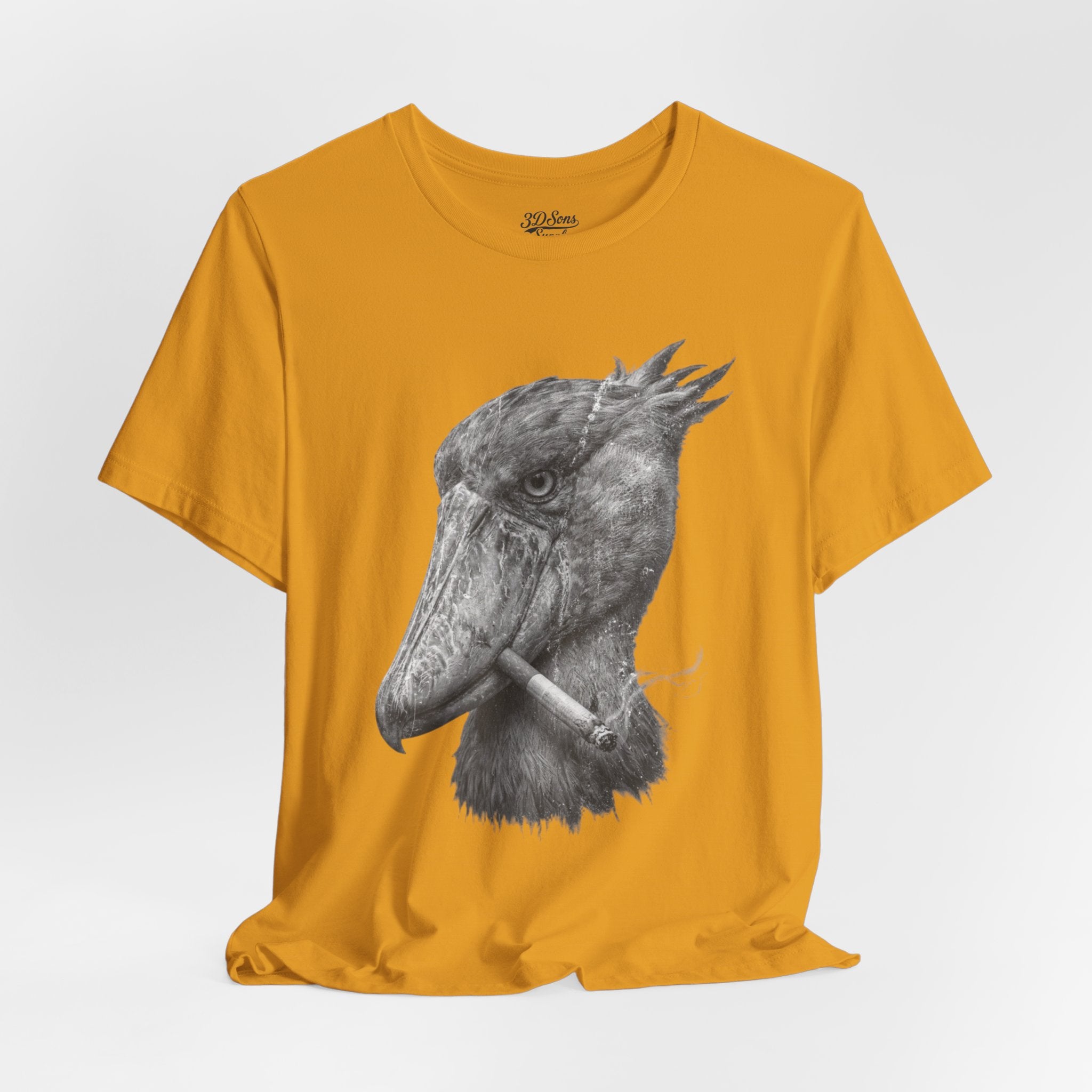 Smoking Shoebill Stork T-Shirt — Quirky Bird Graphic Tee