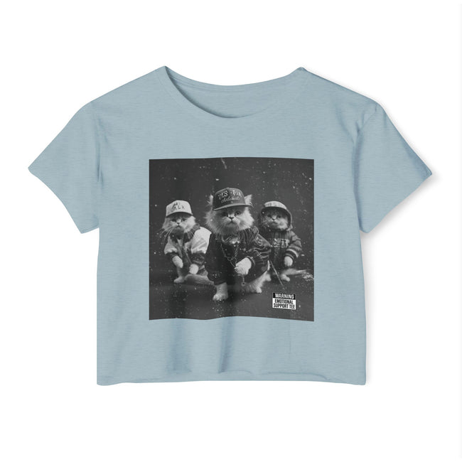 Hip Hop Kittens 90s Album Cover Crop Top | Funny Cat Graphic Tee – 3D Sons Supply Co