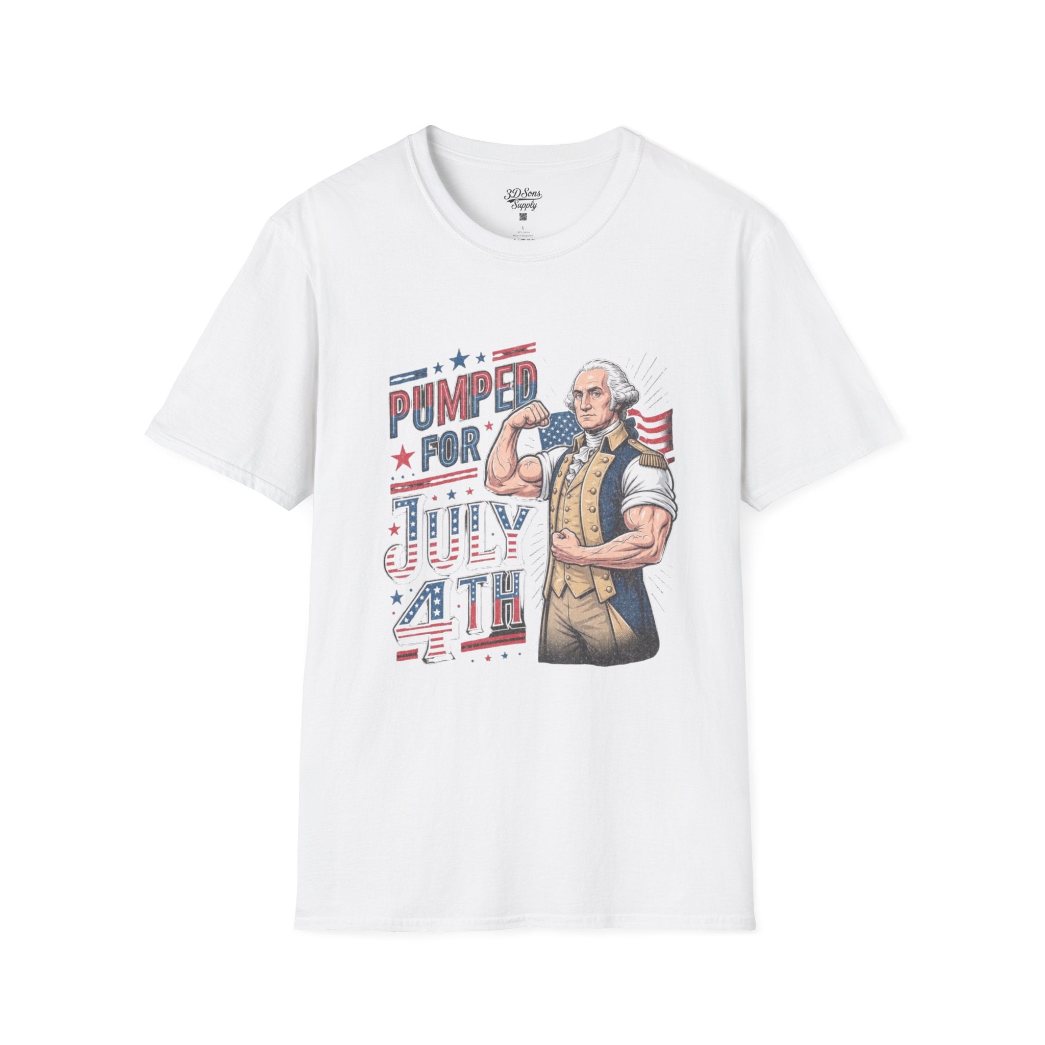 Pumped for July 4th George Washington T-Shirt | Funny Patriotic Tee