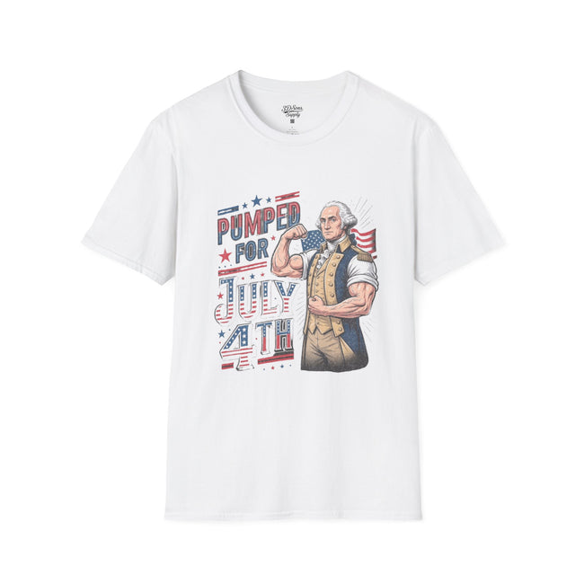 Pumped for July 4th George Washington T-Shirt | Funny Patriotic Tee