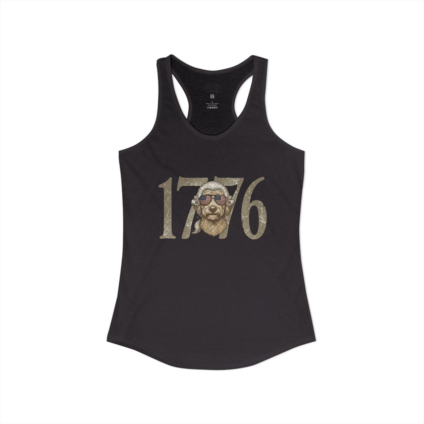 George Washington Doodle 1776 - Women's Ideal Racerback Tank