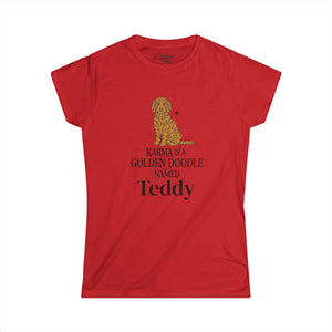 Personalized Karma Golden Doodle Name Tee | Mid Century Dog Shirt