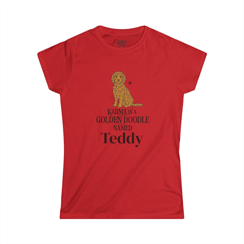 Personalized Karma Golden Doodle Name Tee | Mid Century Dog Shirt
