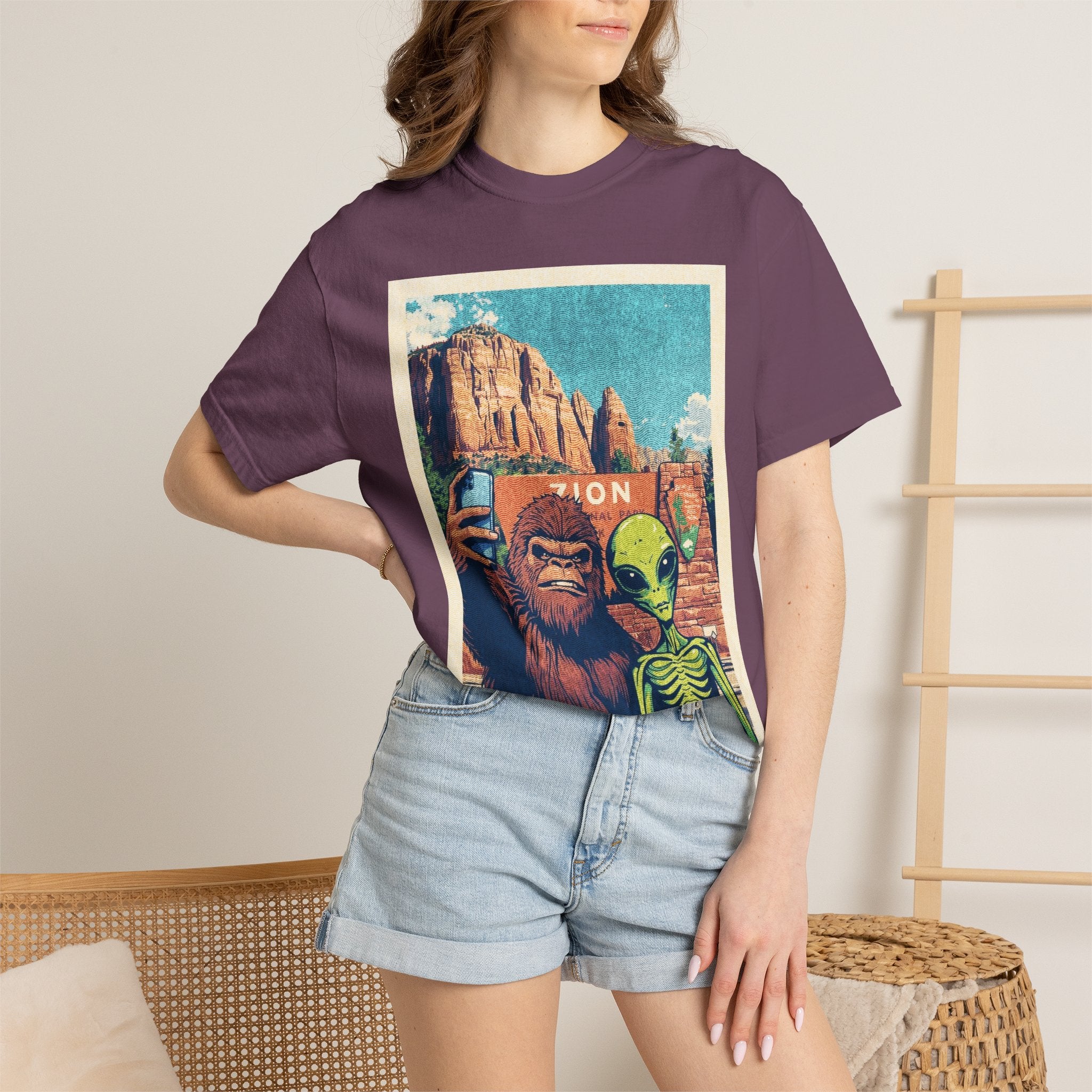 Alien & Bigfoot Zion National Park T-Shirt — National Park Adventure Tee