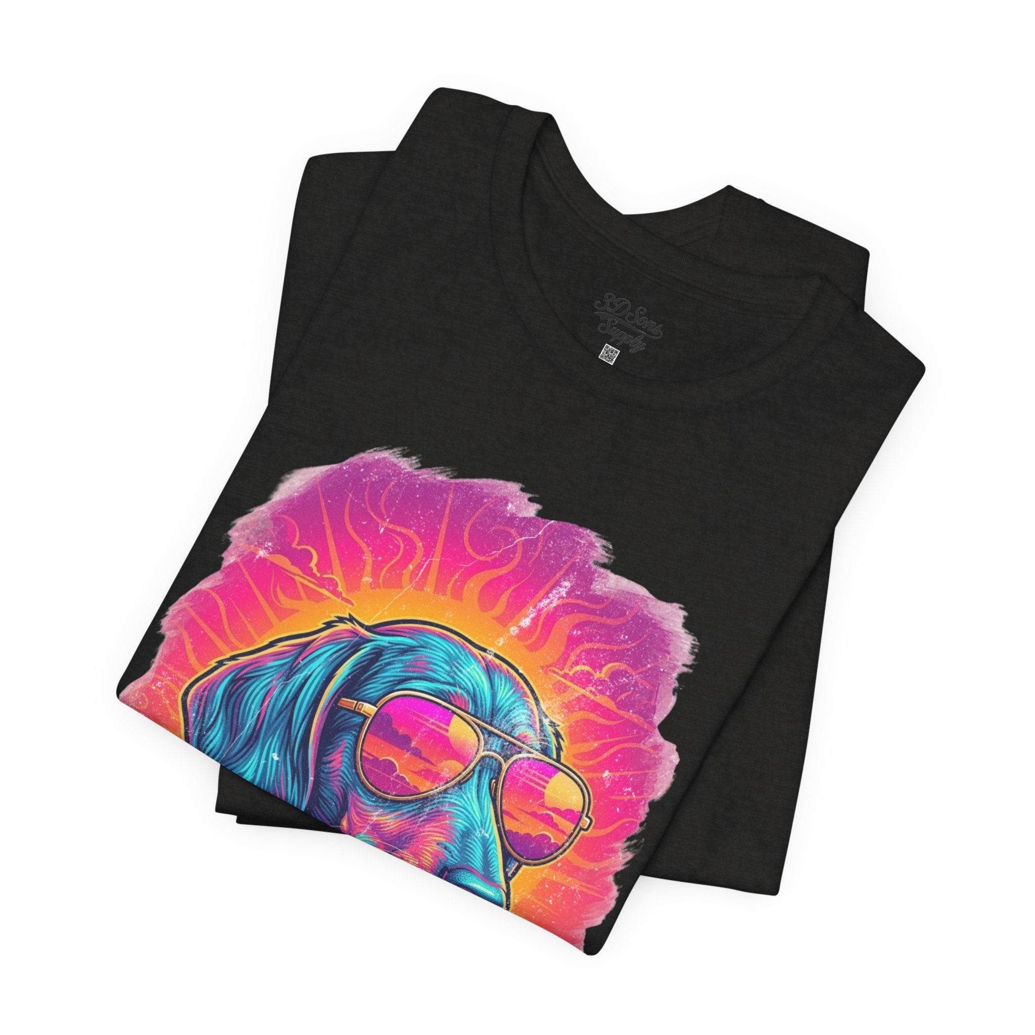 Dachshund Vice City Retro Tee 90's style