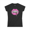 Hot Pink Vampire Lips Women's Tee | Graphic Short Sleeve Shirt