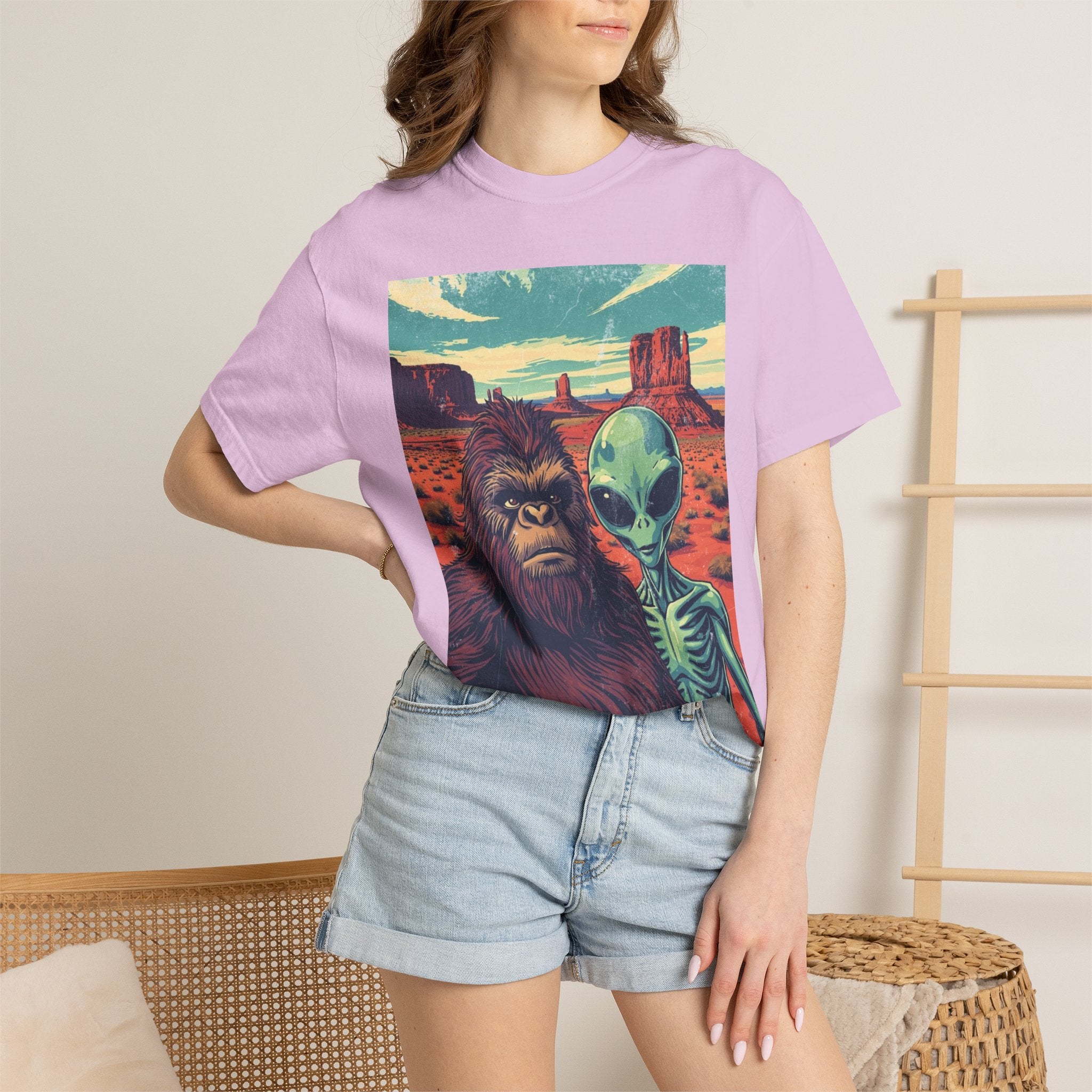 Alien & Bigfoot Monument Park T-Shirt
