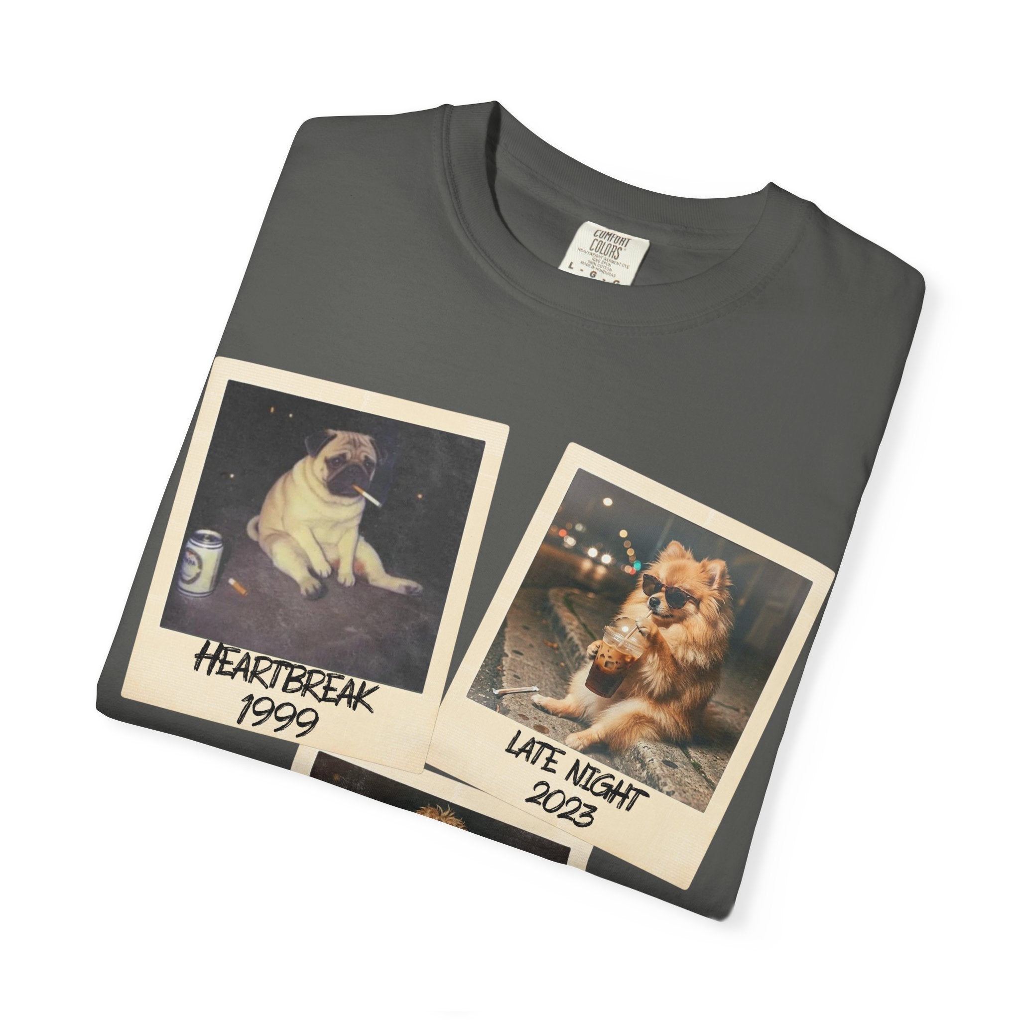 Personalized Polaroid Photo Tee — Custom 3 Image & Text Options