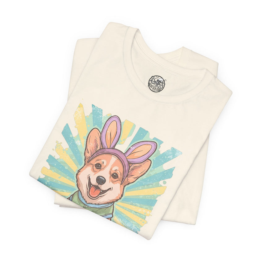 Easter Dog Tee — “Eggs Are Overrated...Treats Are Not” Corgi Retro Graphic T-Shirt