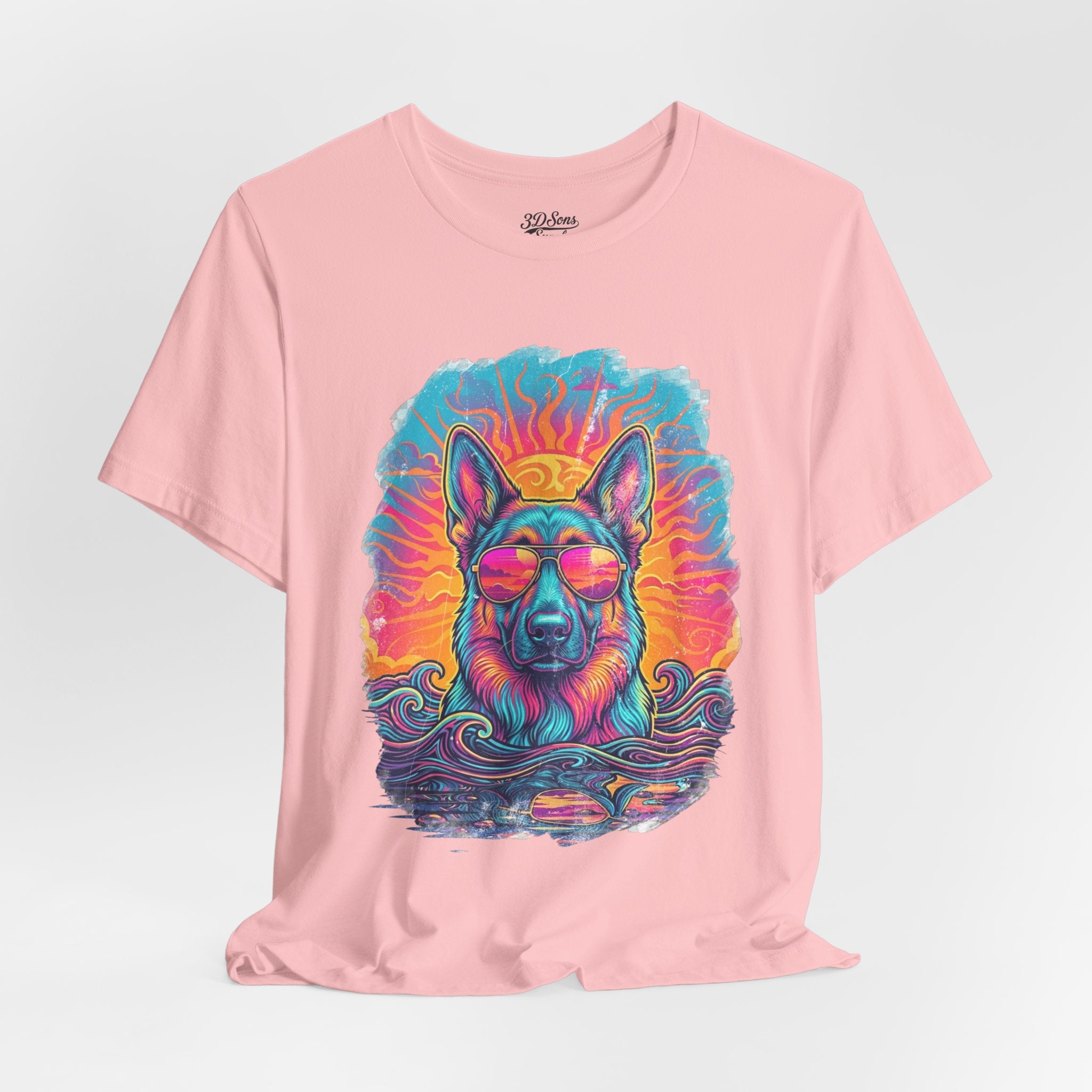 German Shepherd Retro 90s Vice City Tee