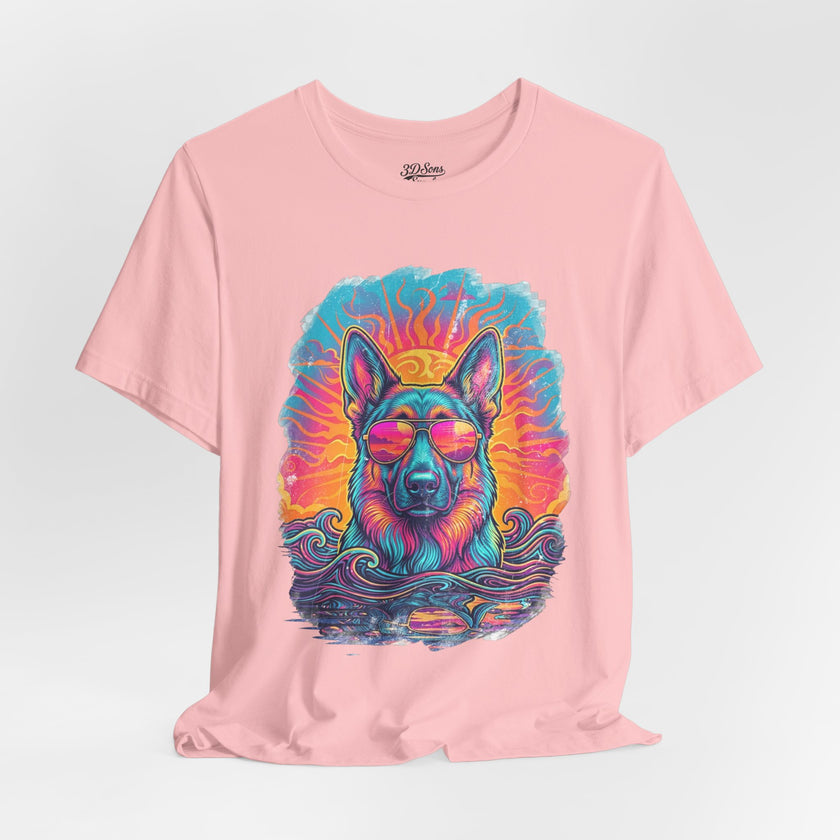 German Shepherd Retro 90s Vice City Tee