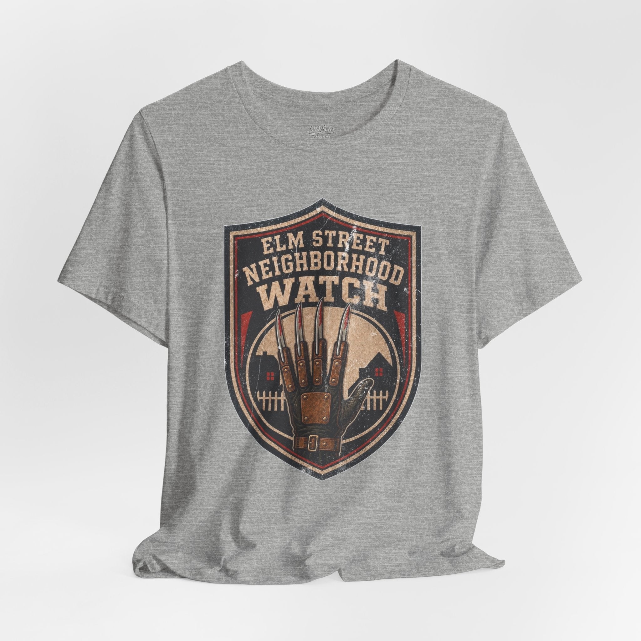 Elm Street Neighborhood Watch Tee – Horror Movie Retro Graphic T-Shirt