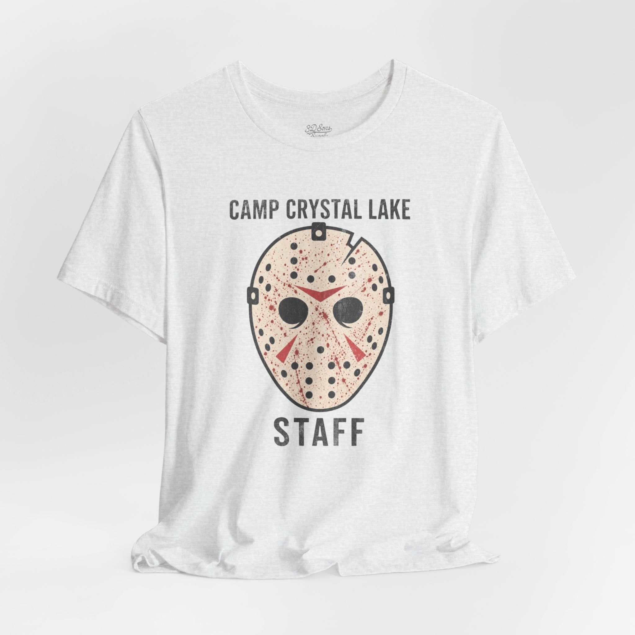 Camp Crystal Lake Staff T-Shirt — Horror Mask Vintage Tee