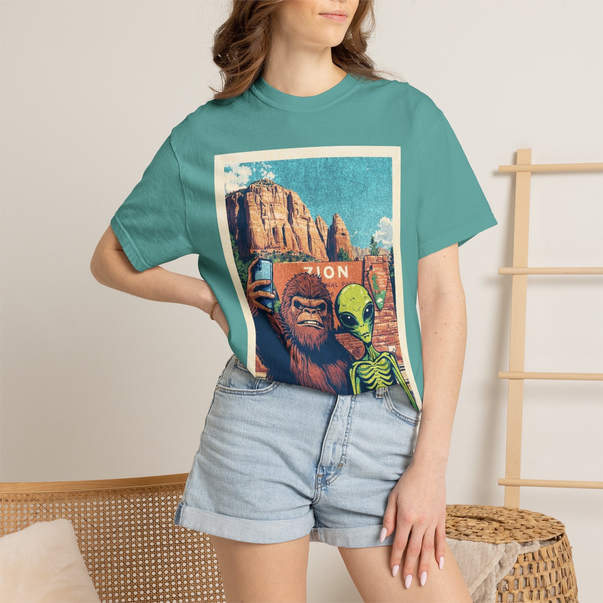 Alien & Bigfoot Zion National Park T-Shirt — National Park Adventure Tee