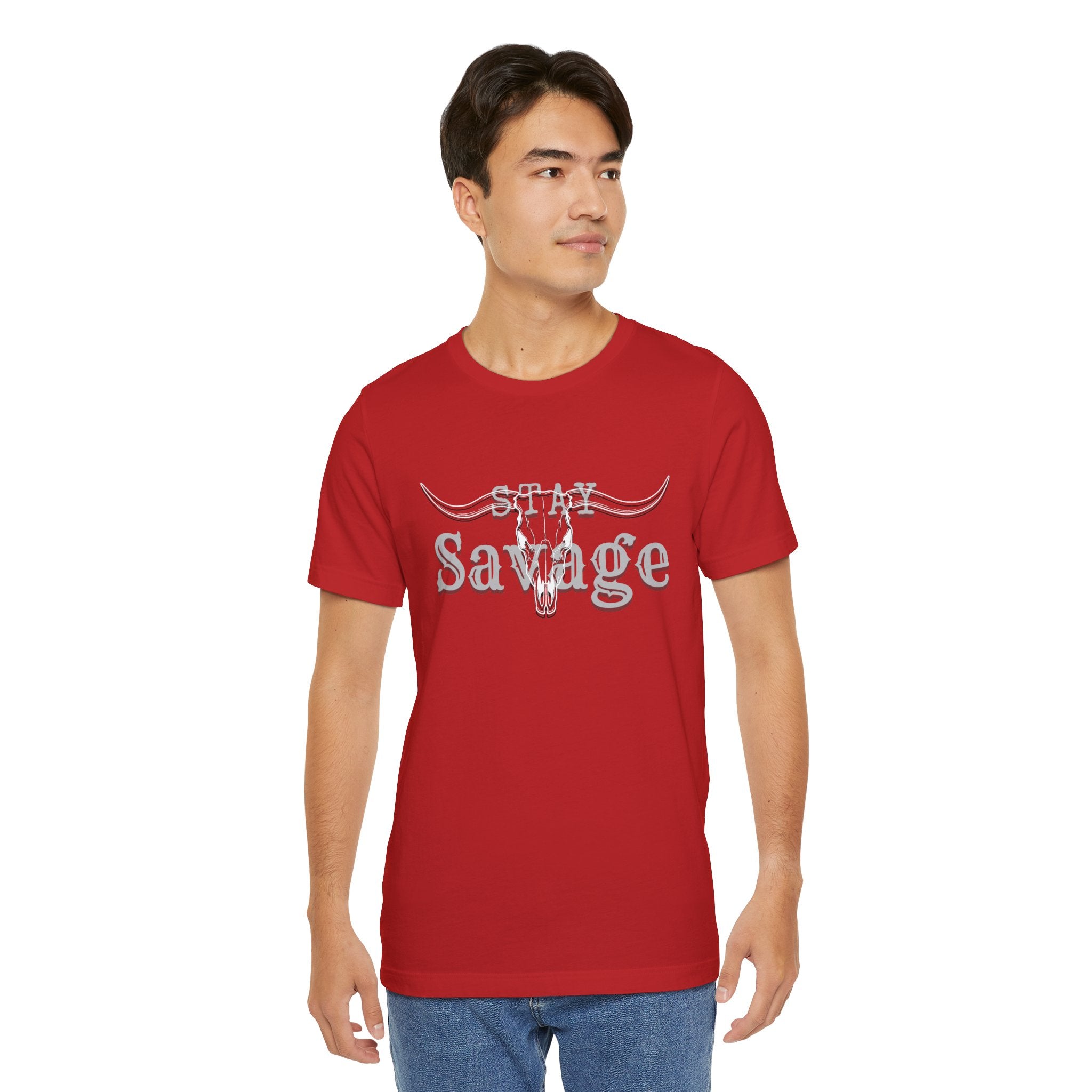 Stay Savage Longhorn Tee - Vintage Texas Skull T-Shirt