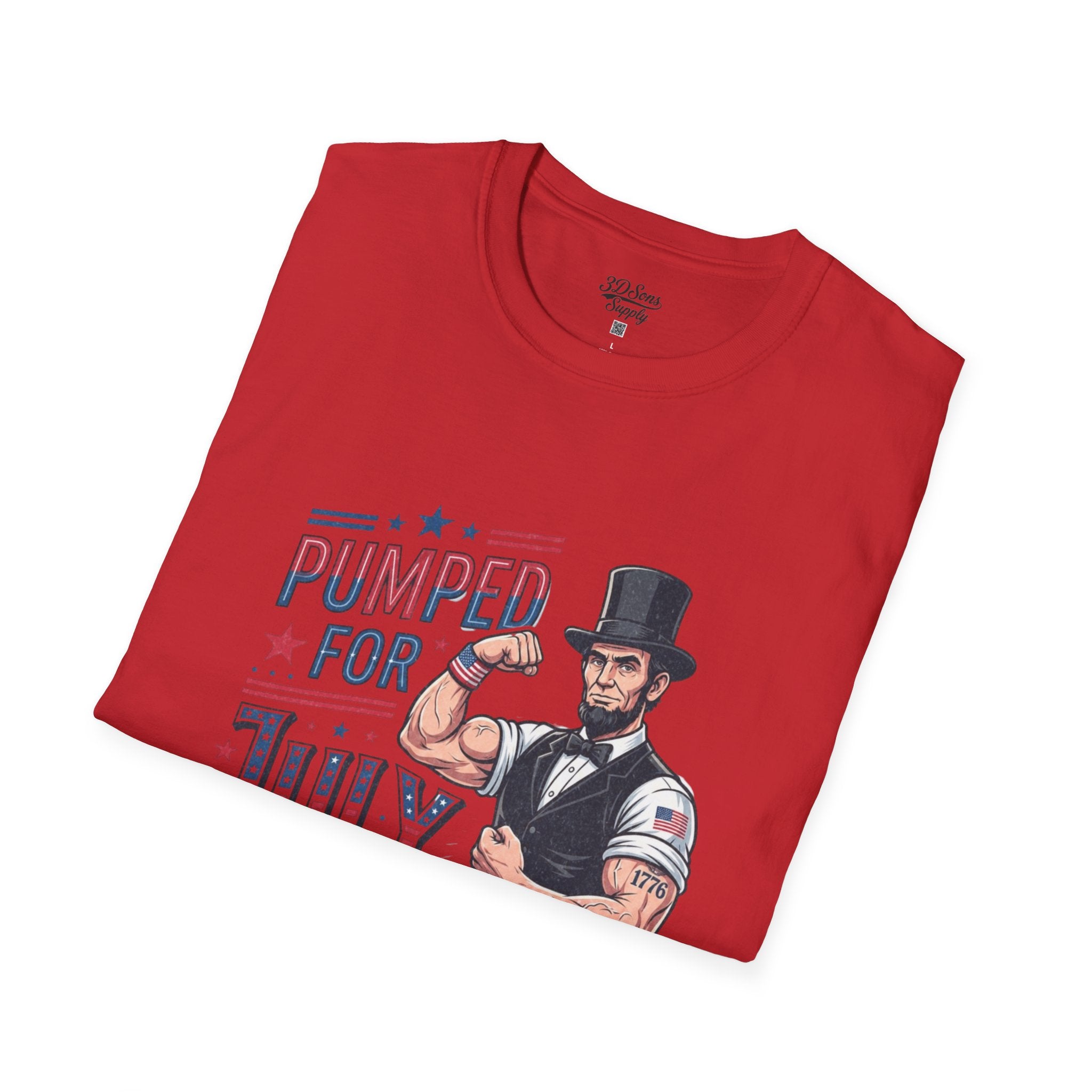 Pumped for July 4th Abraham Lincoln T-Shirt | Funny Patriotic Tee