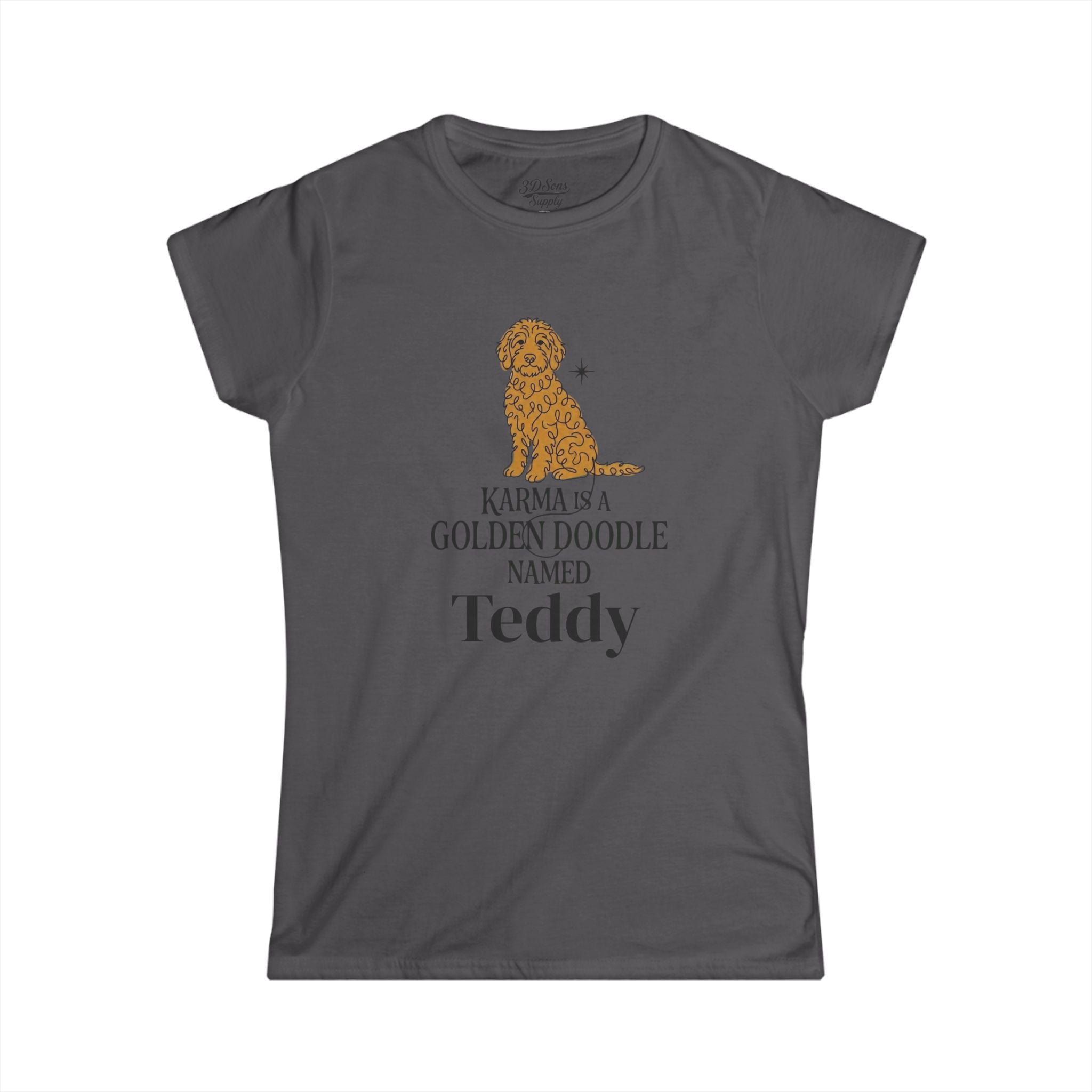 Personalized Karma Golden Doodle Name Tee | Mid Century Dog Shirt