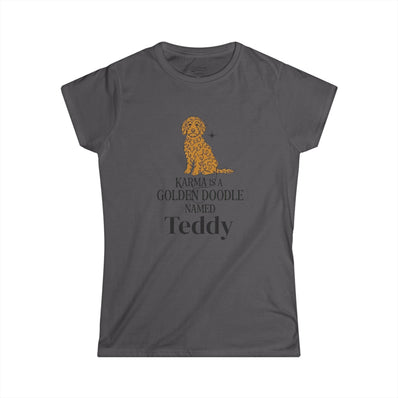 Personalized Karma Golden Doodle Name Tee | Mid Century Dog Shirt