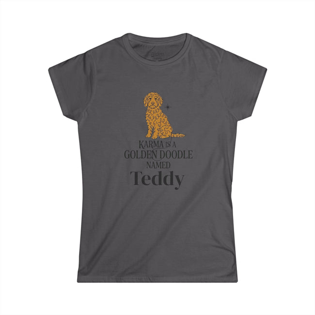 Personalized Karma Golden Doodle Name Tee | Mid Century Dog Shirt