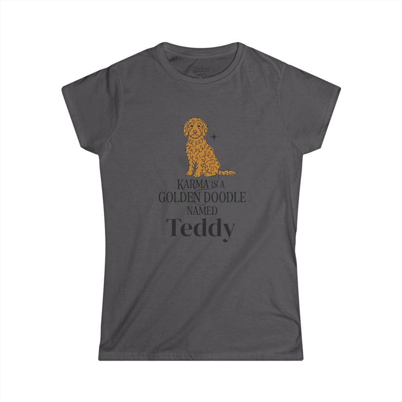 Personalized Karma Golden Doodle Name Tee | Mid Century Dog Shirt