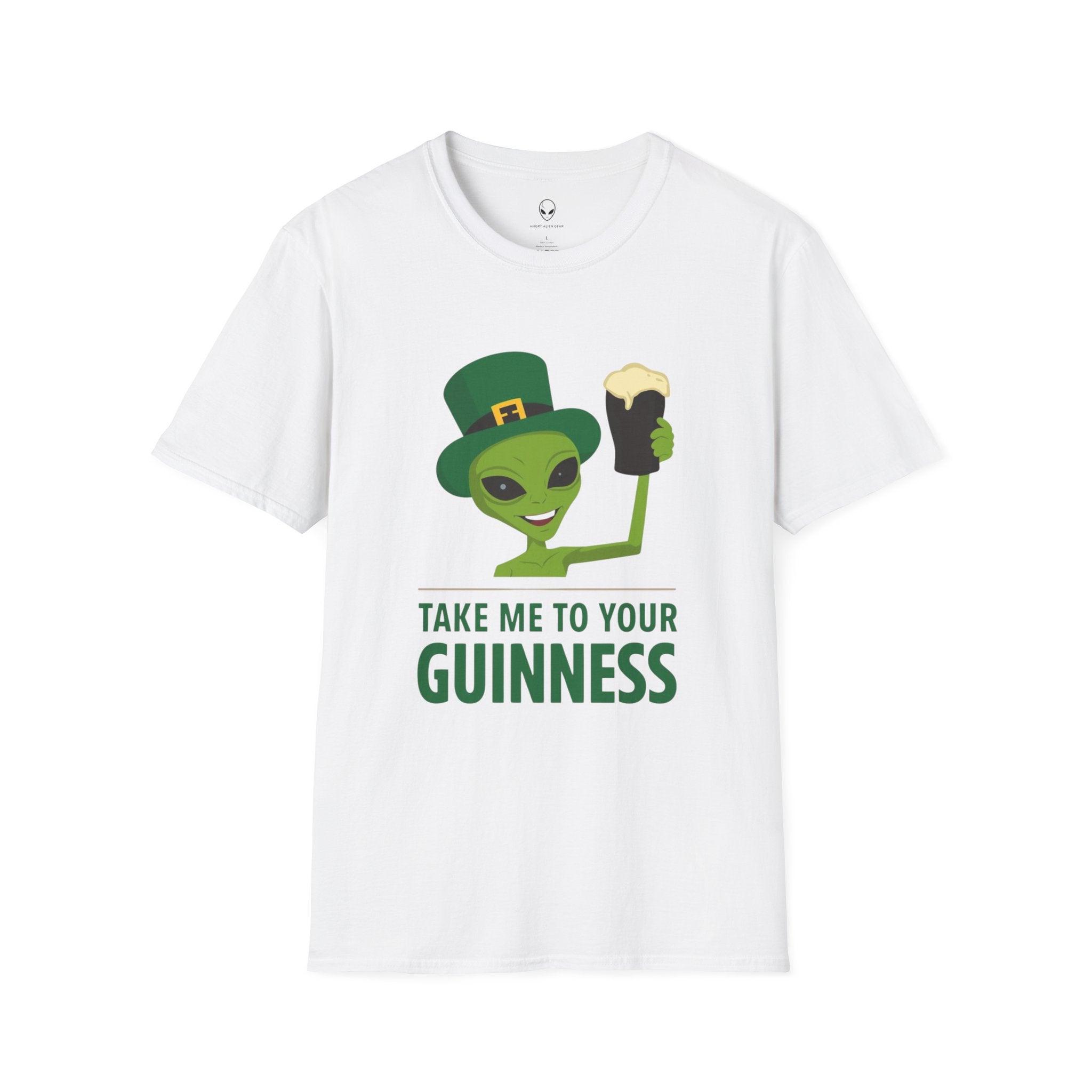 Alien Drinking Guinness Take Me To Your Guinness Tee Shirt, St. Patricks Day Alien