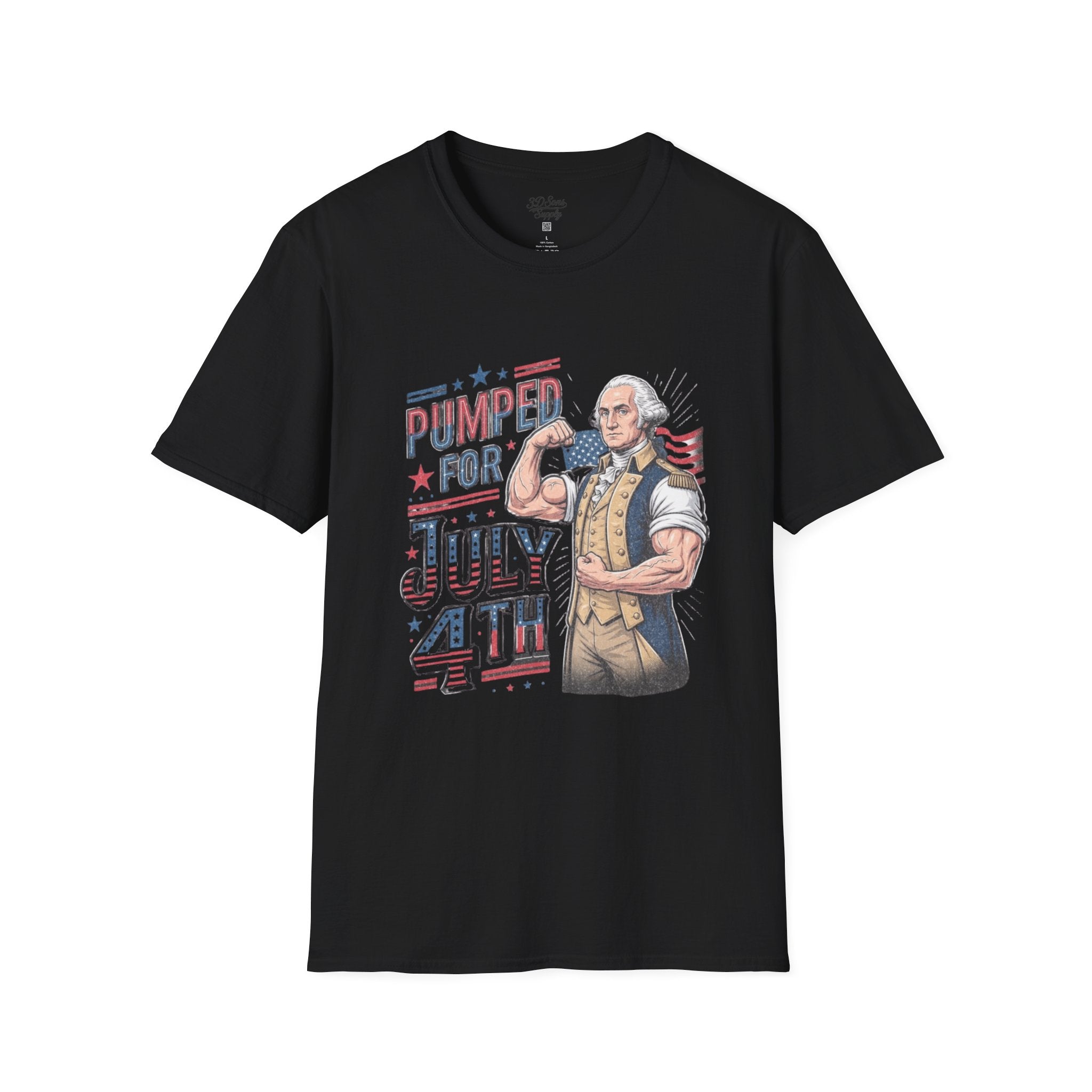 Pumped for July 4th George Washington T-Shirt | Funny Patriotic Tee