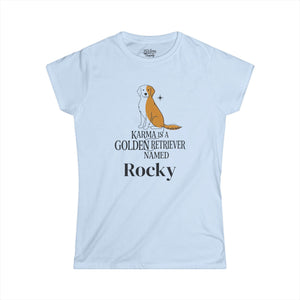 Personalize Karma Golden Retriever Name Tee | Mid Century Dog Shirt