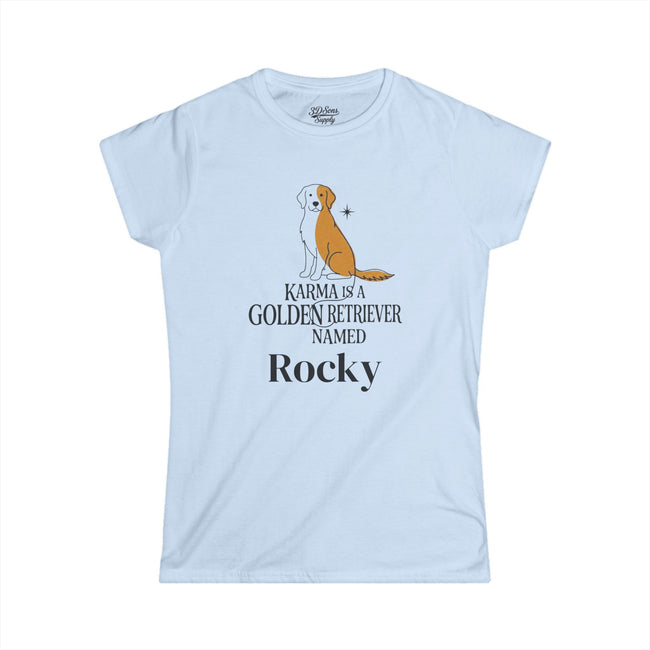 Personalize Karma Golden Retriever Name Tee | Mid Century Dog Shirt