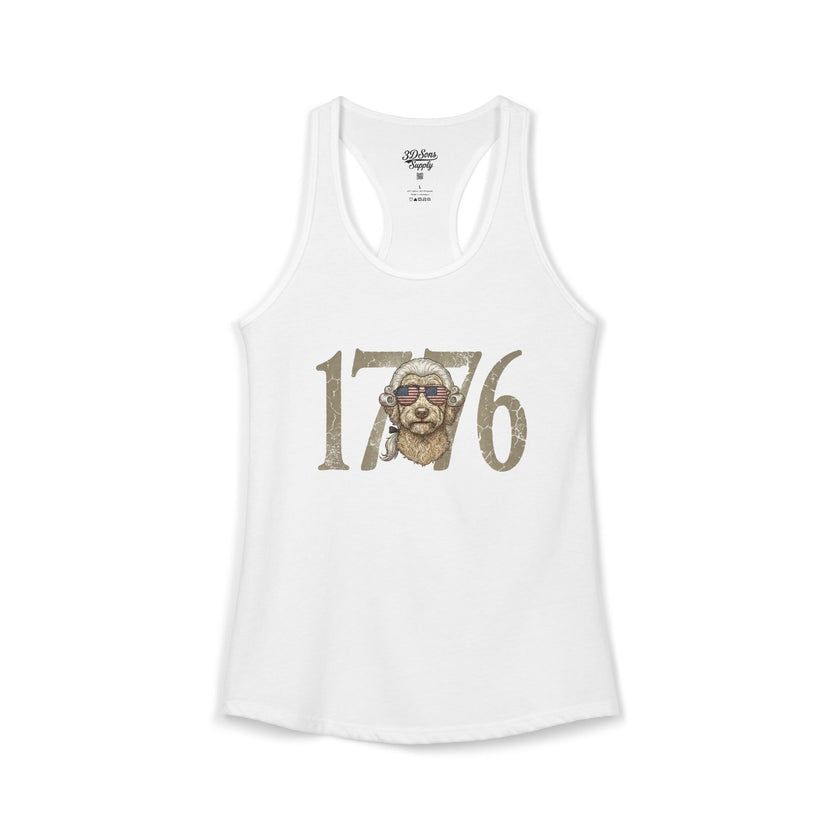 George Washington Doodle 1776 - Women's Ideal Racerback Tank