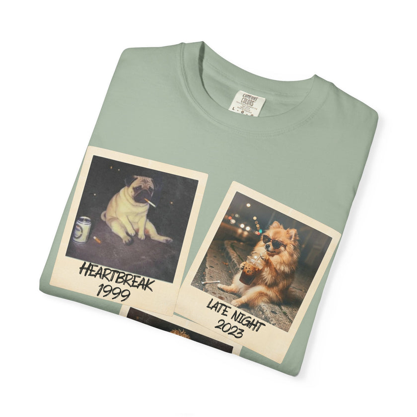 Personalized Polaroid Photo Tee — Custom 3 Image & Text Options