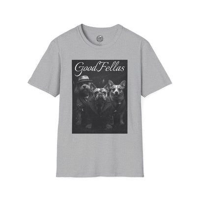 GoodFellas Dogs T-Shirt | Black & White Mafia Puppy Design