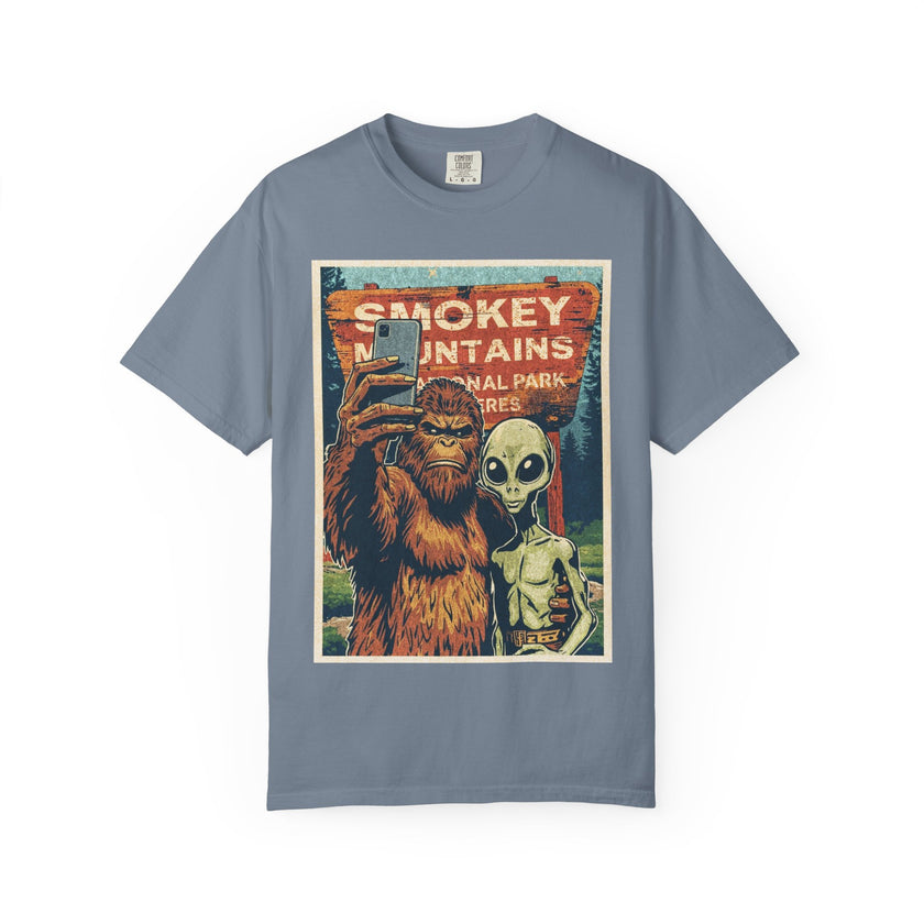 Smoky Mountains Alien & Bigfoot T-shirt — National Park Adventure Tee