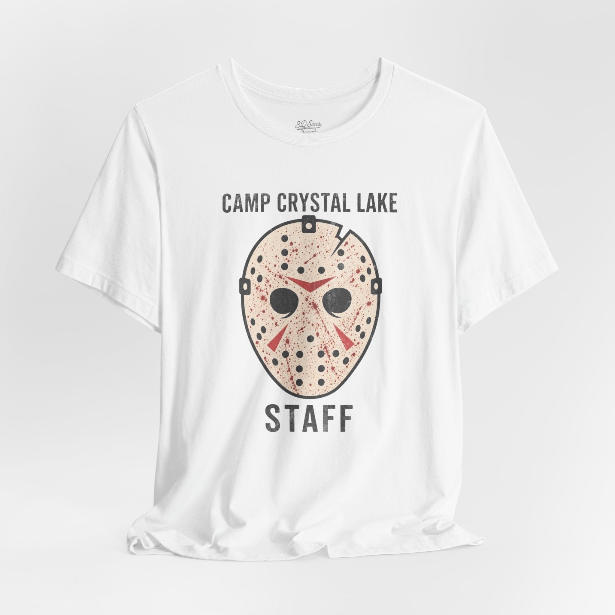 Camp Crystal Lake Staff T-Shirt — Horror Mask Vintage Tee