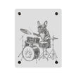 French Bulldog Playing Drums Acrylic Wall Art Panel