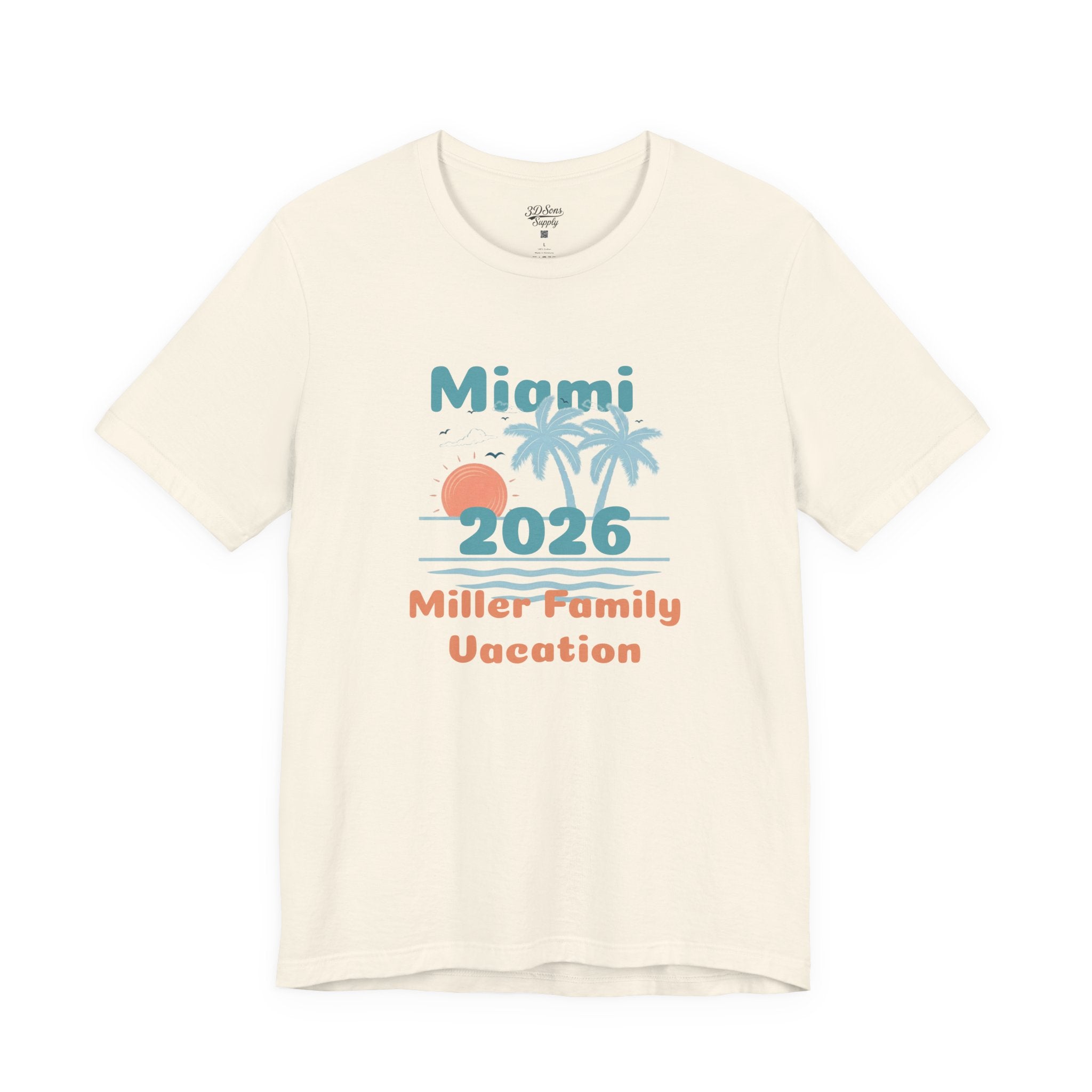 Personalized Family Beach T-Shirt — Custom Family Name, Location, Year with Beach Design