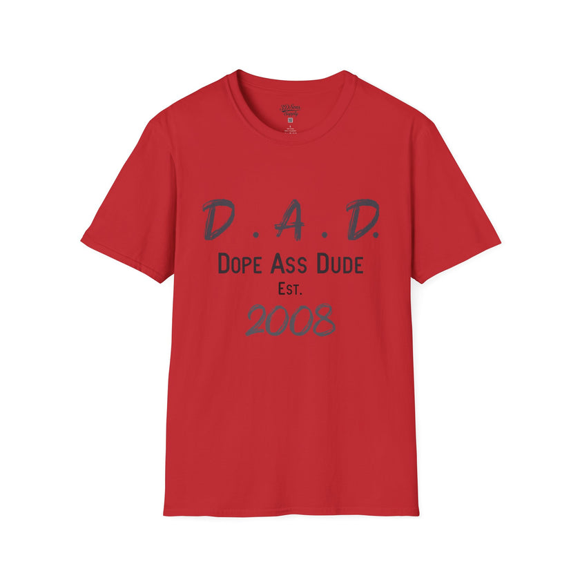 Dope Ass Dude Dad T-Shirt — D.A.D. Typography Father's Day Tee (Personalizable)