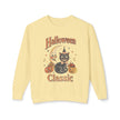 Vintage Halloween Cat Crewneck Sweatshirt | Retro Moon, Pumpkins, Witch Hat