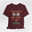 Personalized Dad By Day Gamer By Night T-Shirt — Established 2018 Retro Controller Tee