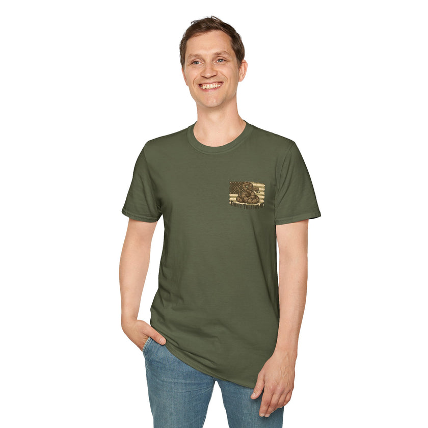 Dont Tread On Me Flag Tee Shirt American Gadsden Patriotic Independence Day Tee
