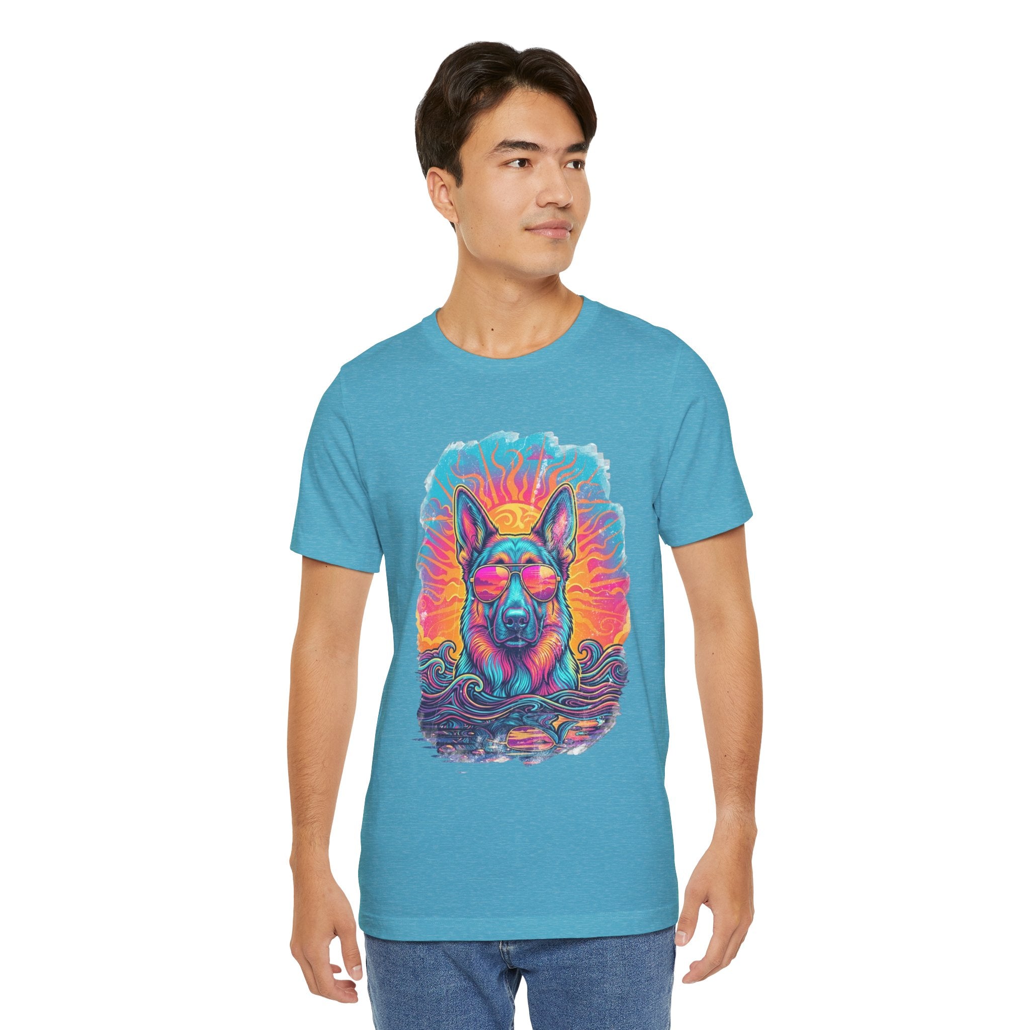 German Shepherd Retro 90s Vice City Tee