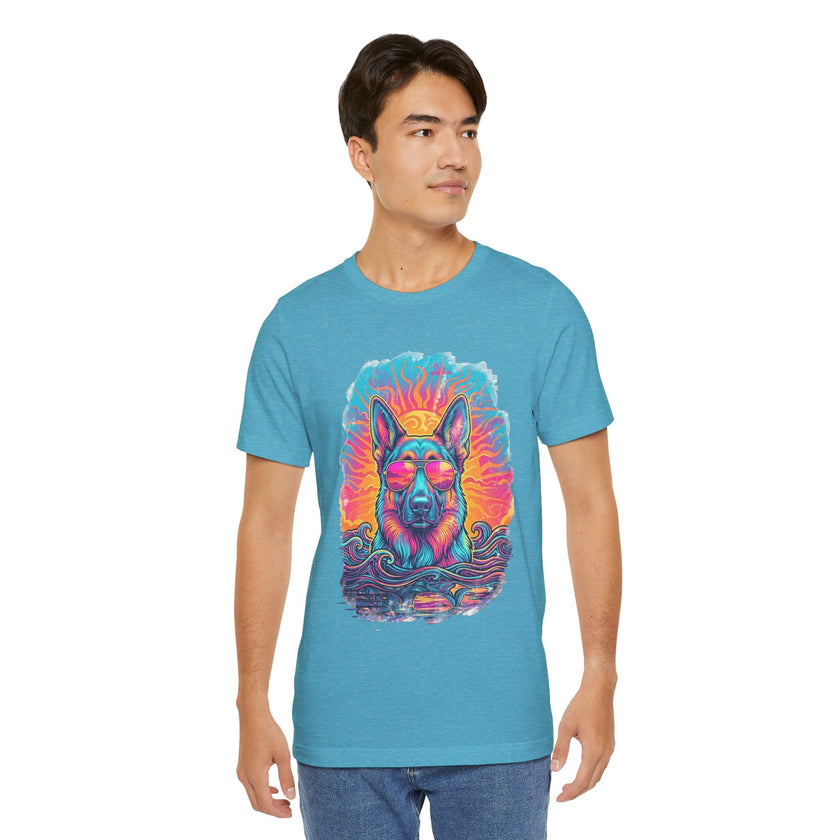 German Shepherd Retro 90s Vice City Tee