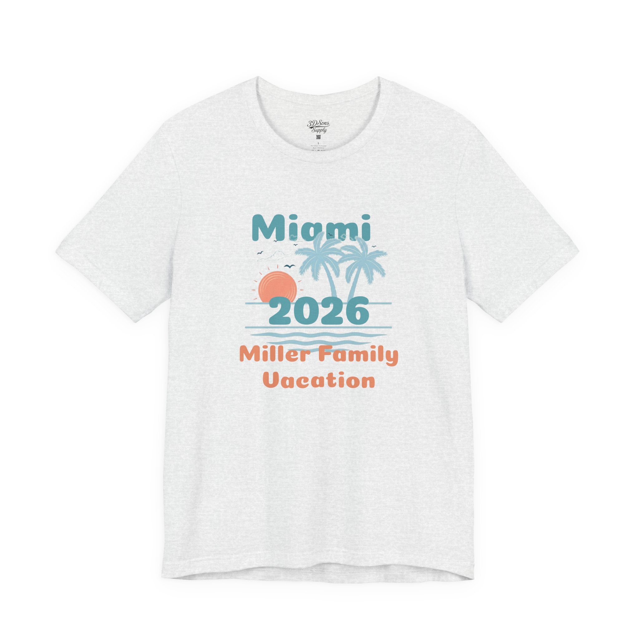 Personalized Family Beach T-Shirt — Custom Family Name, Location, Year with Beach Design