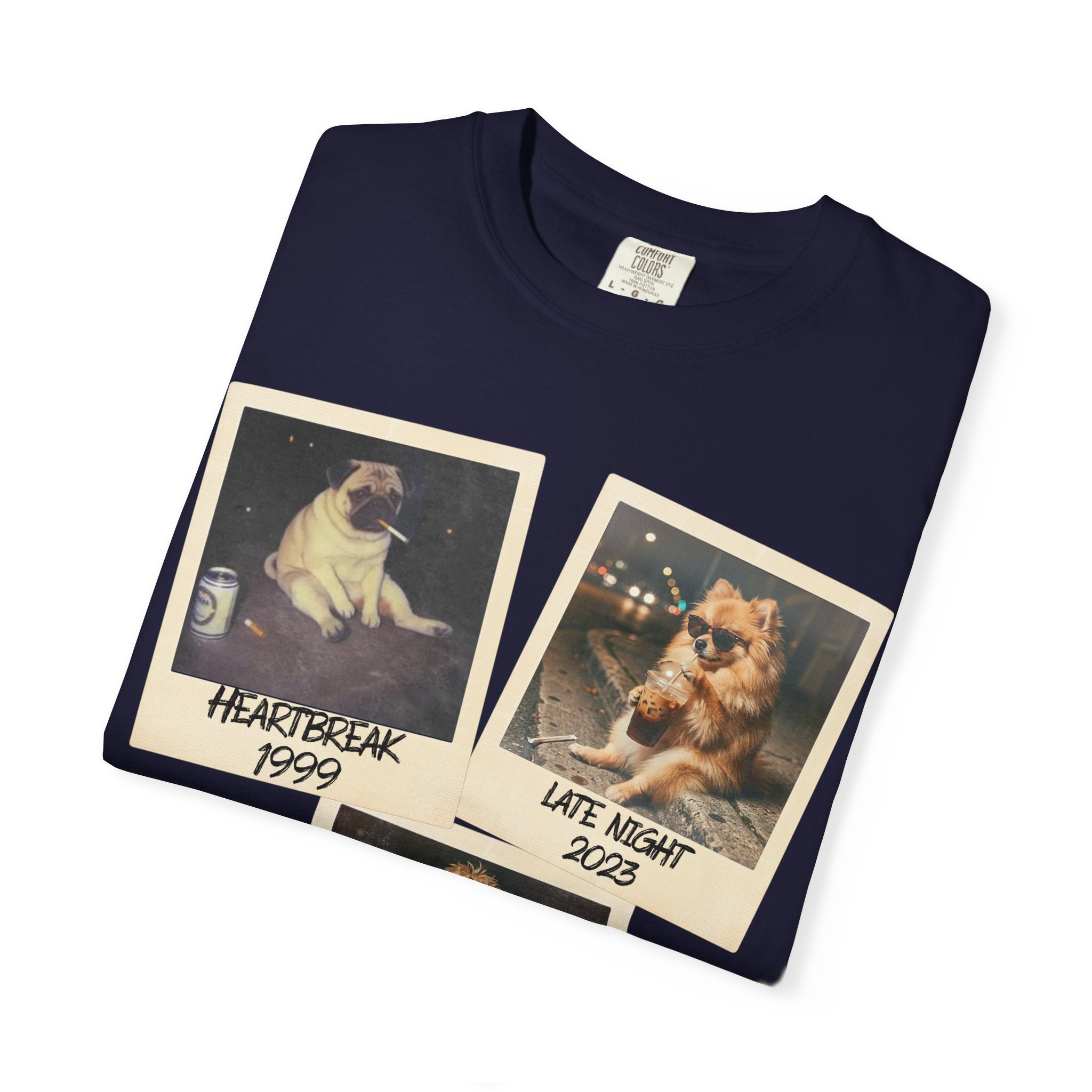 Personalized Polaroid Photo Tee — Custom 3 Image & Text Options