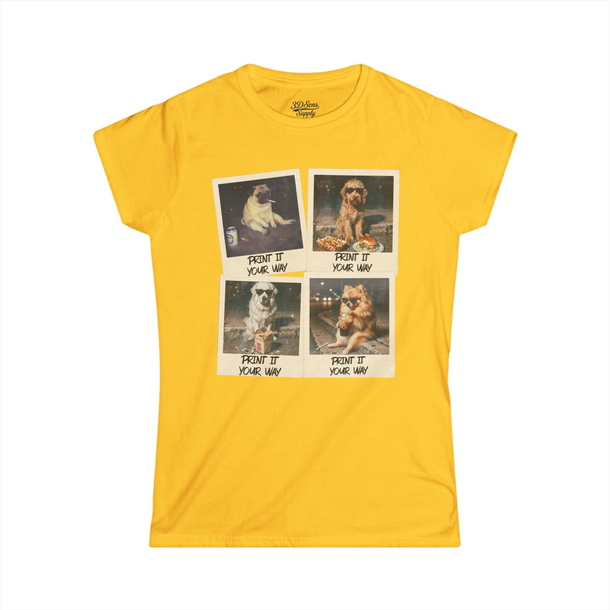 Personalized Polaroid Photo Tee — Custom 4-Image Collage