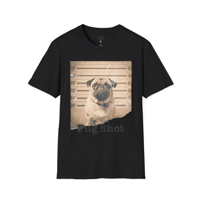 Pug Shot T-Shirt — Funny Pug Police Lineup Tee