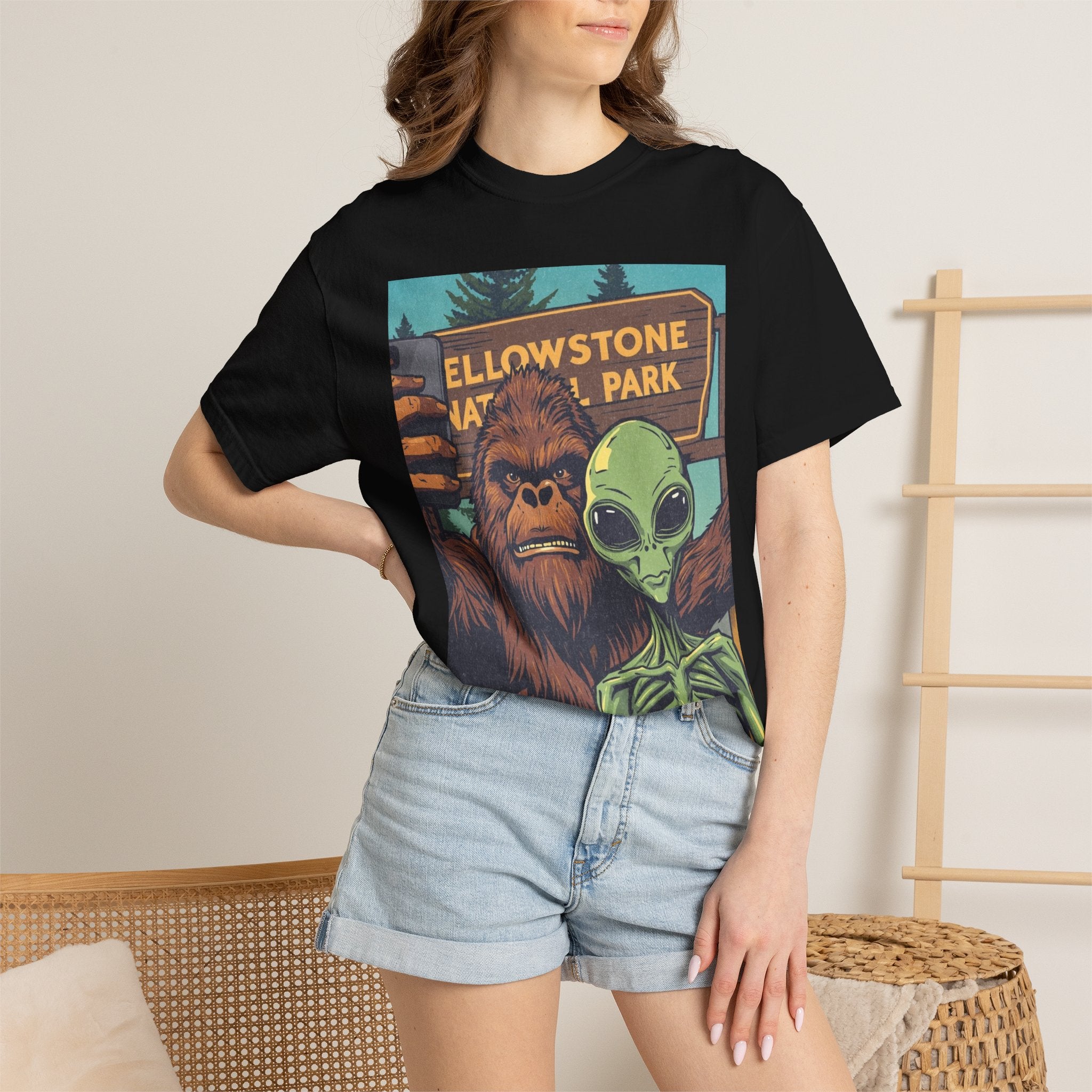 Alien & Bigfoot Yellowstone T-Shirt
