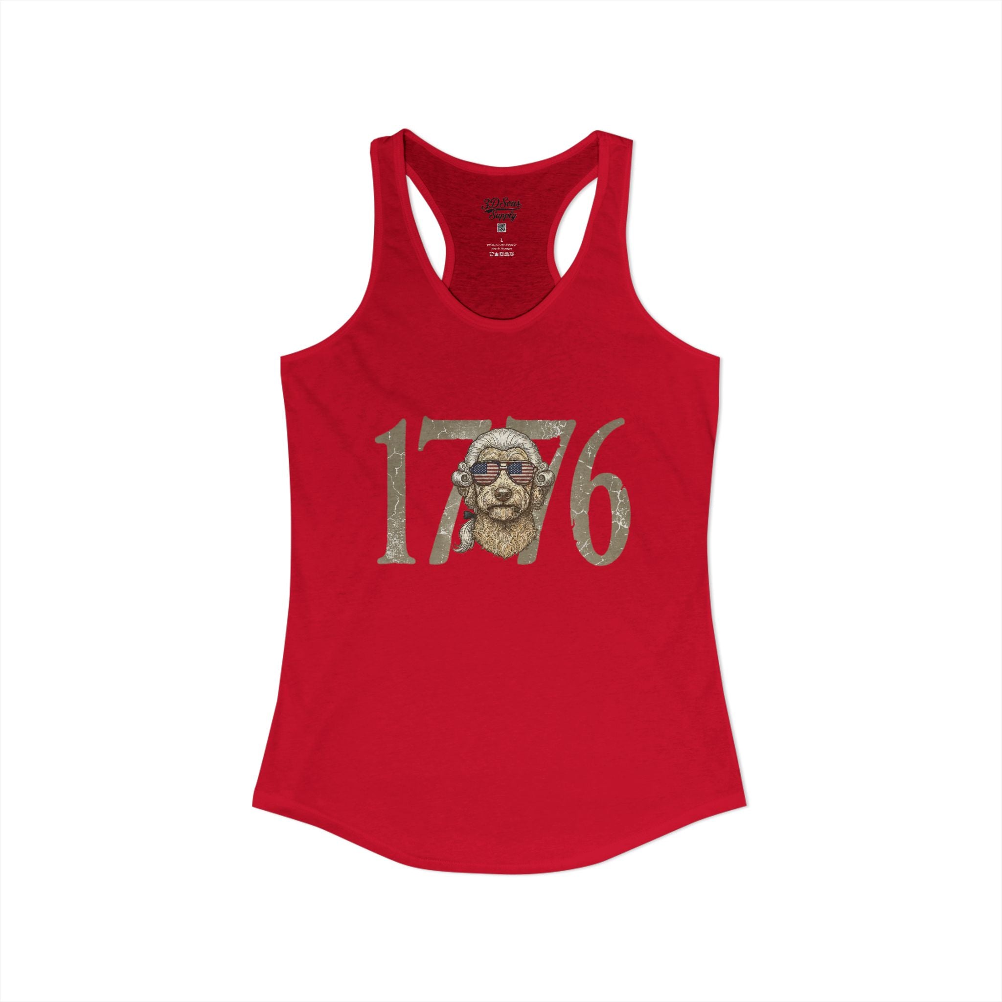George Washington Doodle 1776 - Women's Ideal Racerback Tank