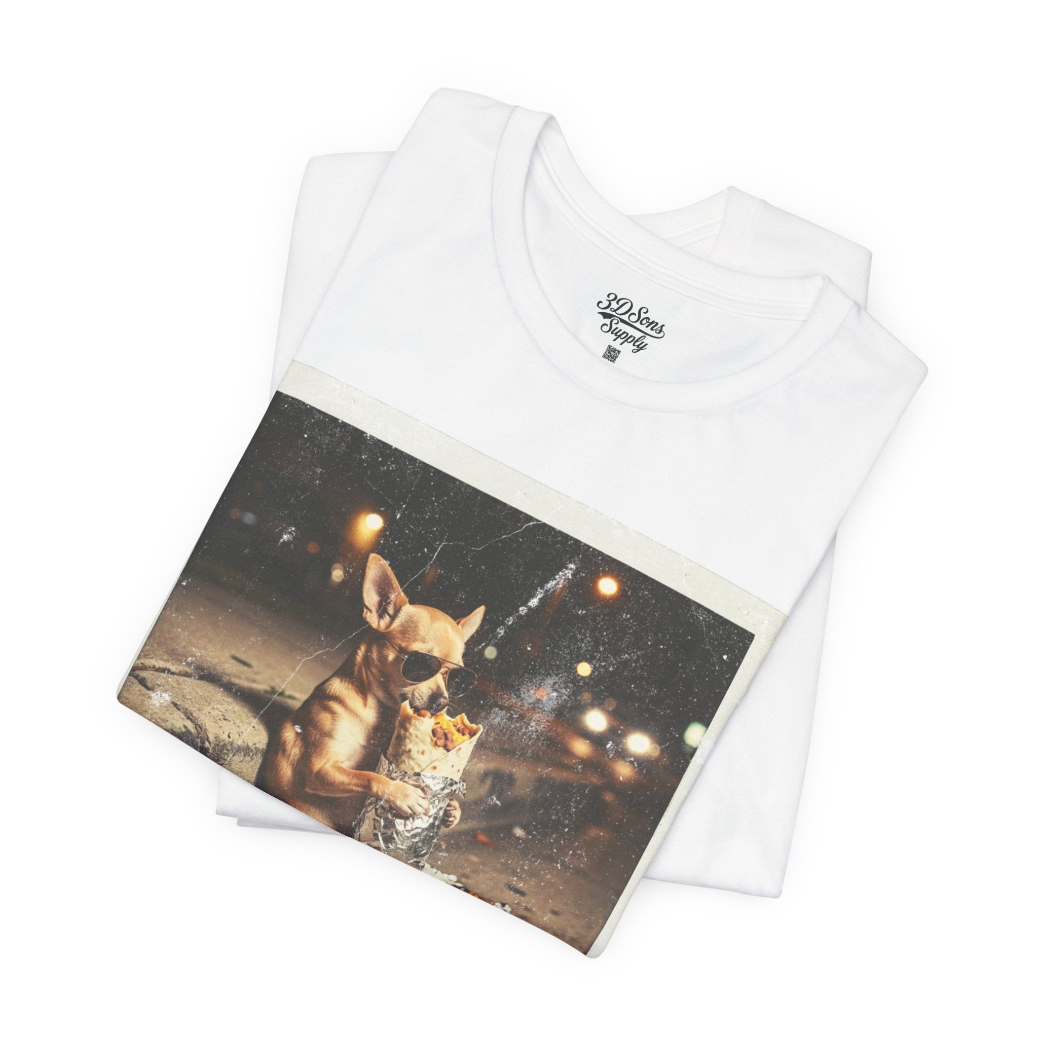 Midnight Munchies '23 Tee - Funny Chihuahua Late Night Snack Graphic T-Shirt