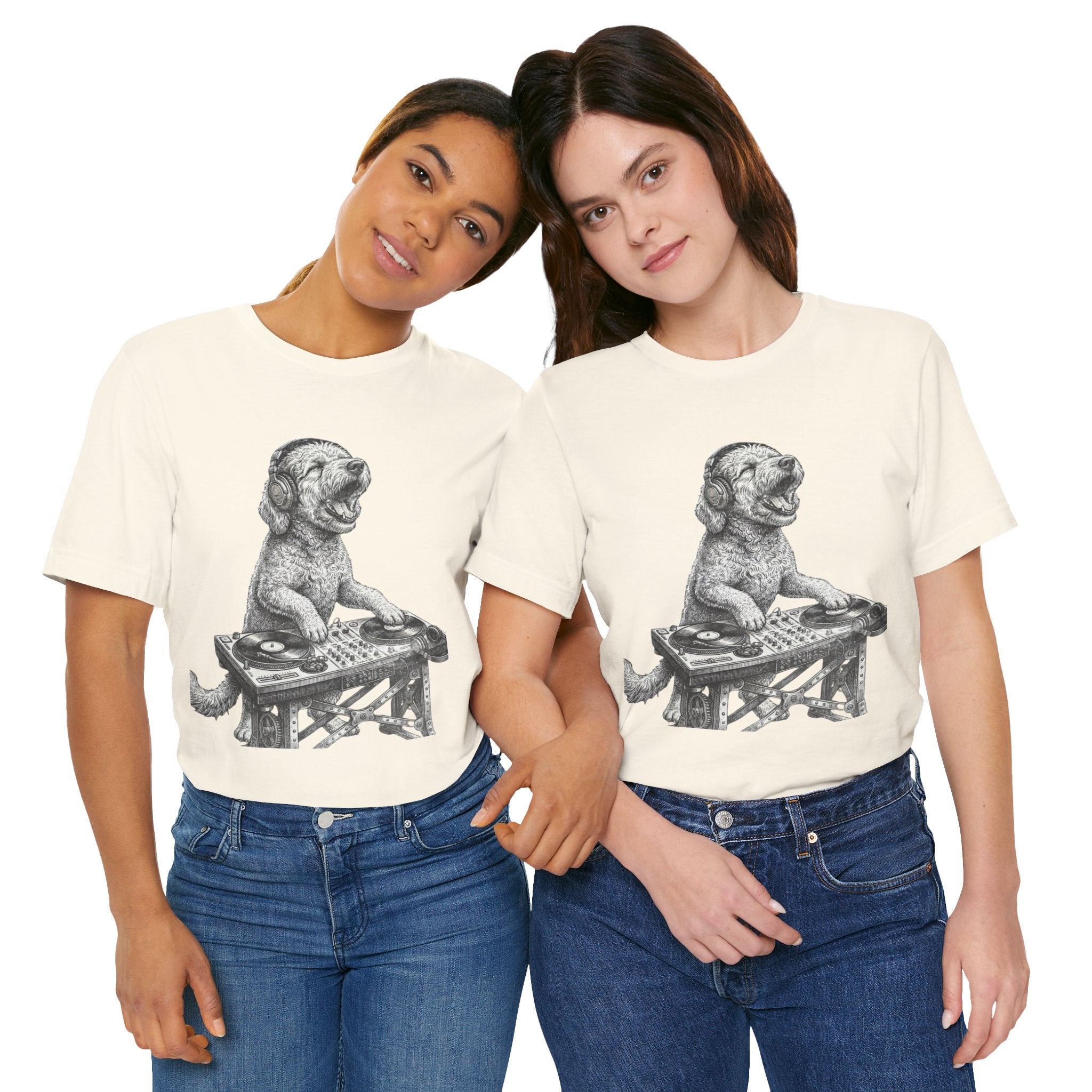 DJ Doodle T‑Shirt — Vintage Turntable Puppy Graphic Tee